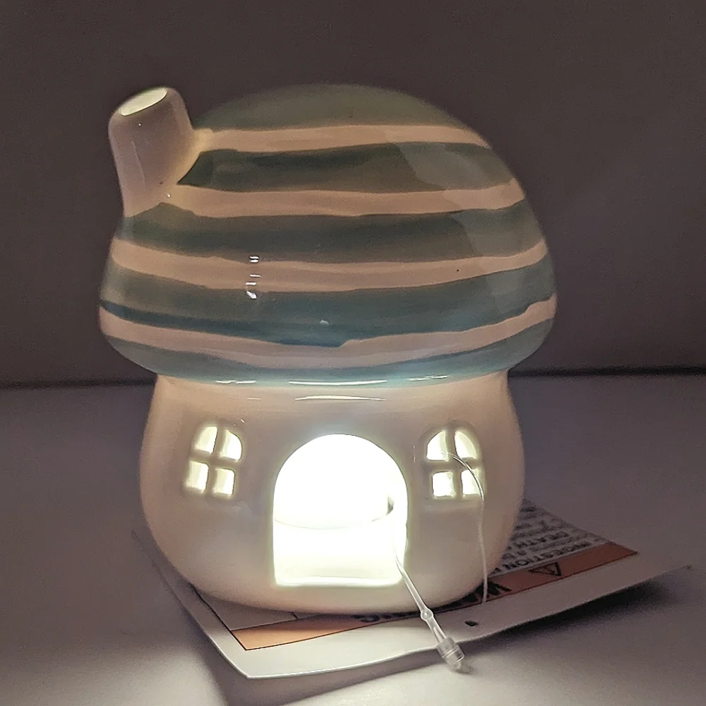 Target Spritz Easter Mushroom Green House Light Up Ceramic Bunny Spring Decor